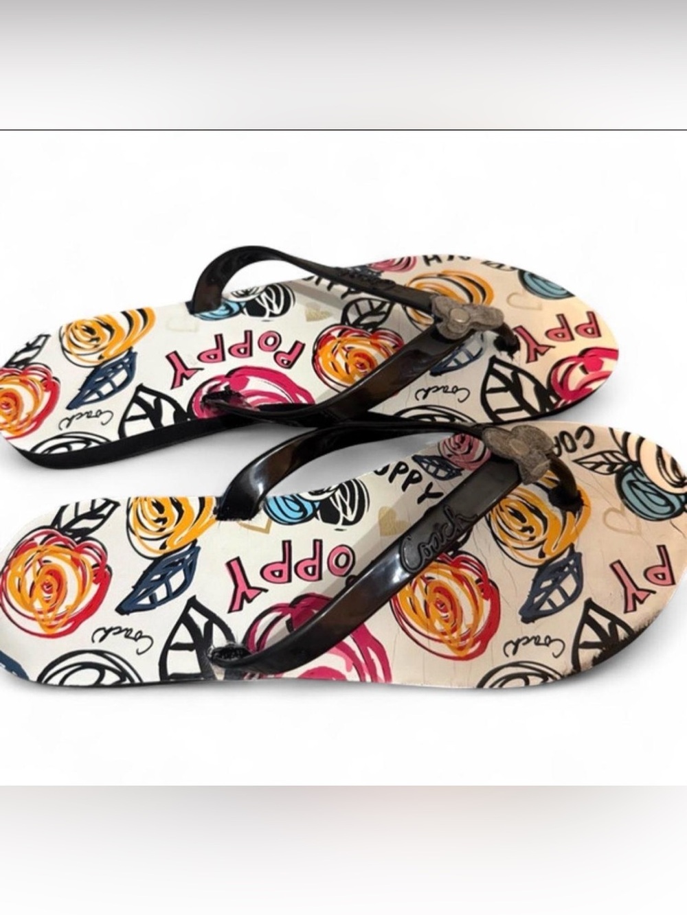 Y2K Coach Poppy Funky Flip Flop Sandals
Womens Size 8